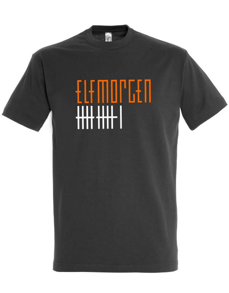 Elfmorgen T-Shirt orange-wei auf grau