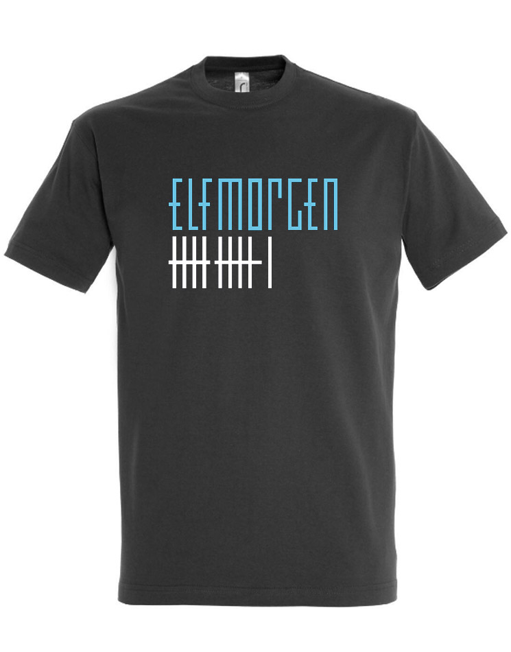 Elfmorgen T-Shirt blau-wei auf grau