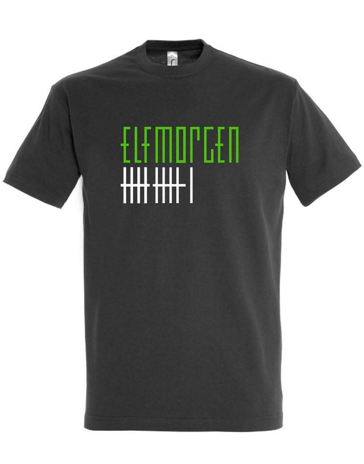 Elfmorgen T-Shirt grn-wei auf grau