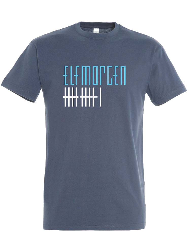 Elfmorgen T-Shirt blau-wei auf denim