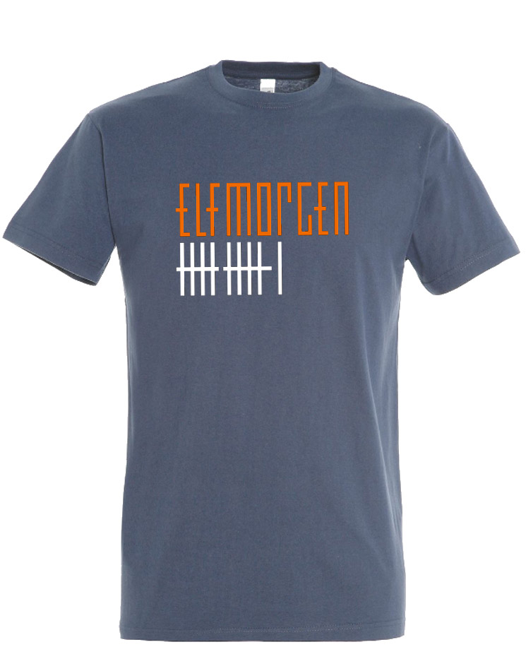 Elfmorgen T-Shirt orange-wei auf denim