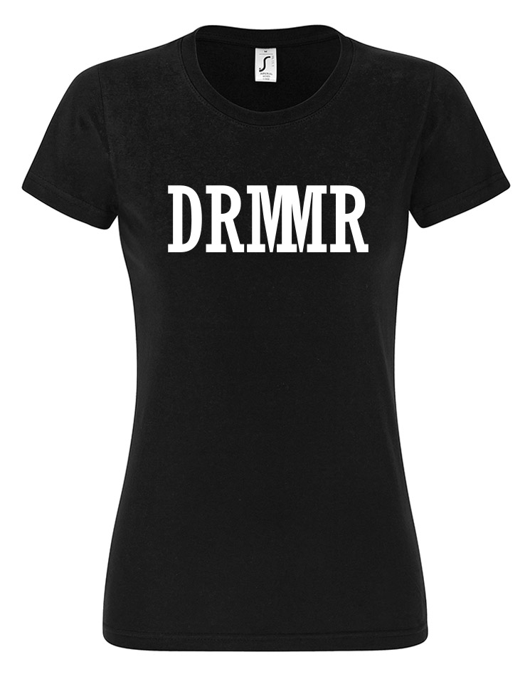 DRMMR Girly T-Shirt wei auf schwarz