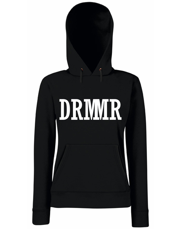 DRMMR Girly Hoodie wei auf schwarz