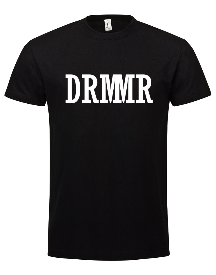 DRMMR T-Shirt weiß auf schwarz