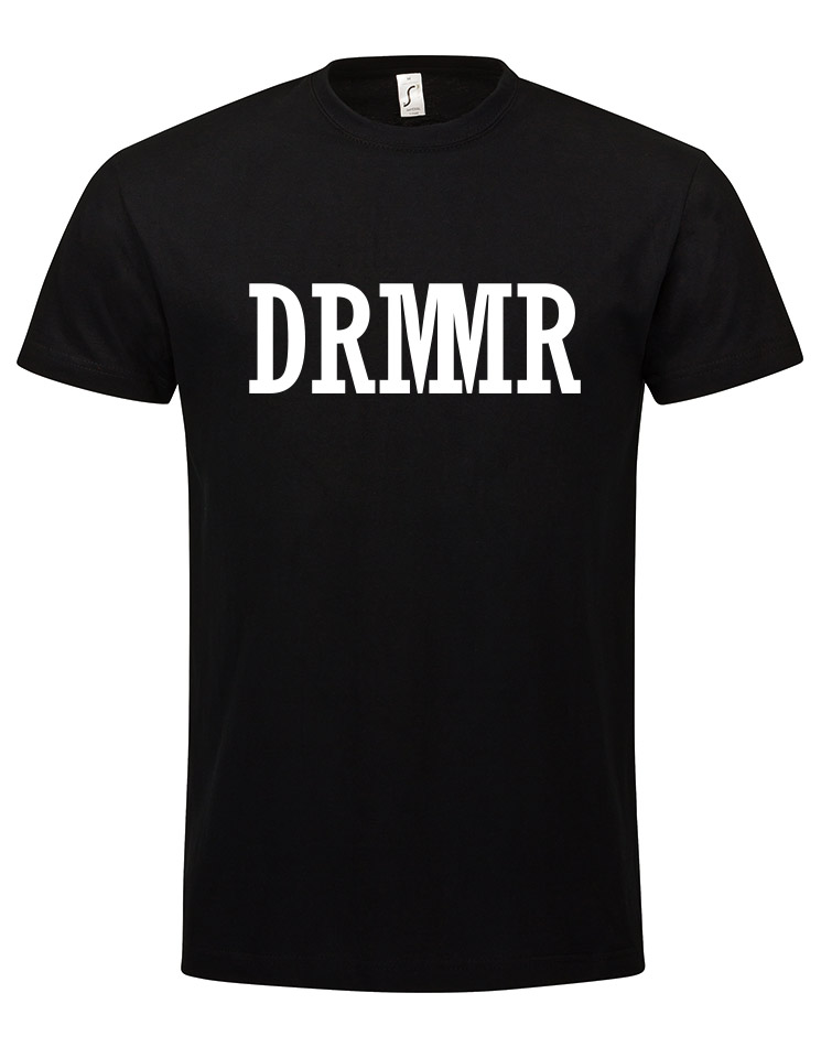 DRMMR T-Shirt wei auf schwarz