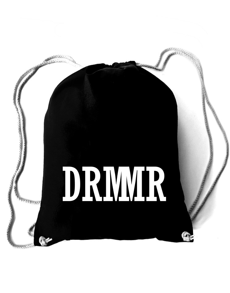 DRMMR Baumwollrucksack wei auf schwarz
