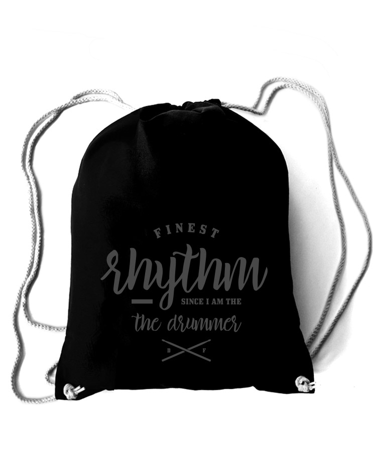 Finest Rhythm Baumwollrucksack grau auf schwarz