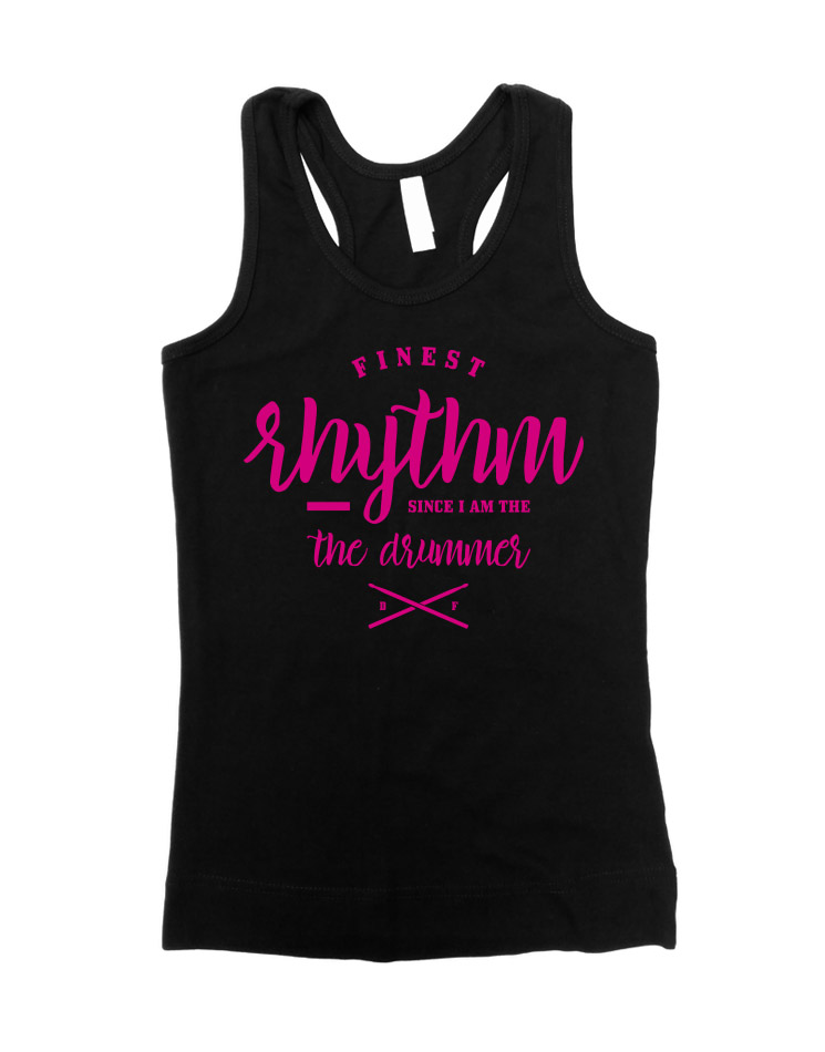 Finest Rhythm Girly Tank Top pink auf schwarz