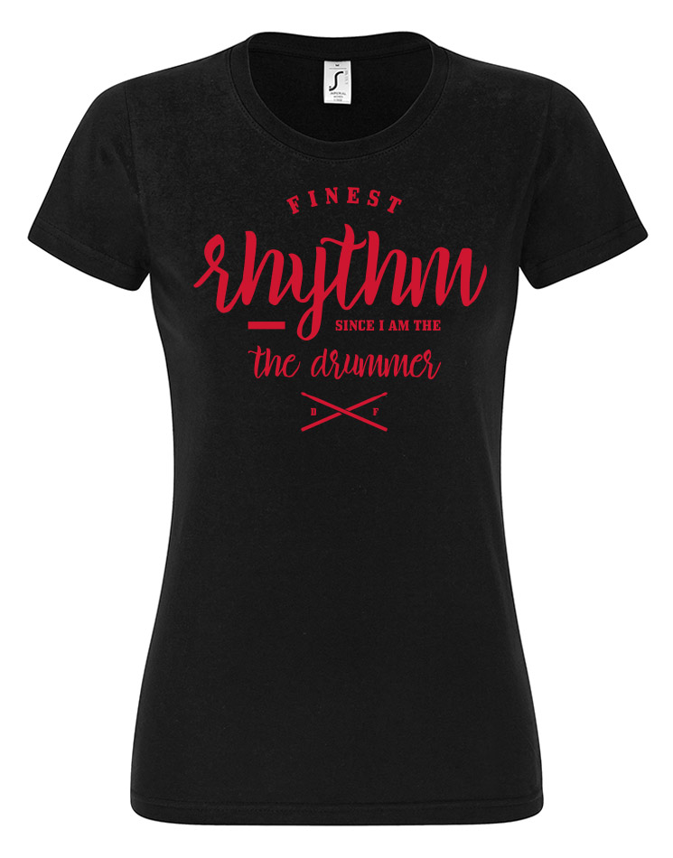 Finest Rhythm Girly T-Shirt rot auf schwarz