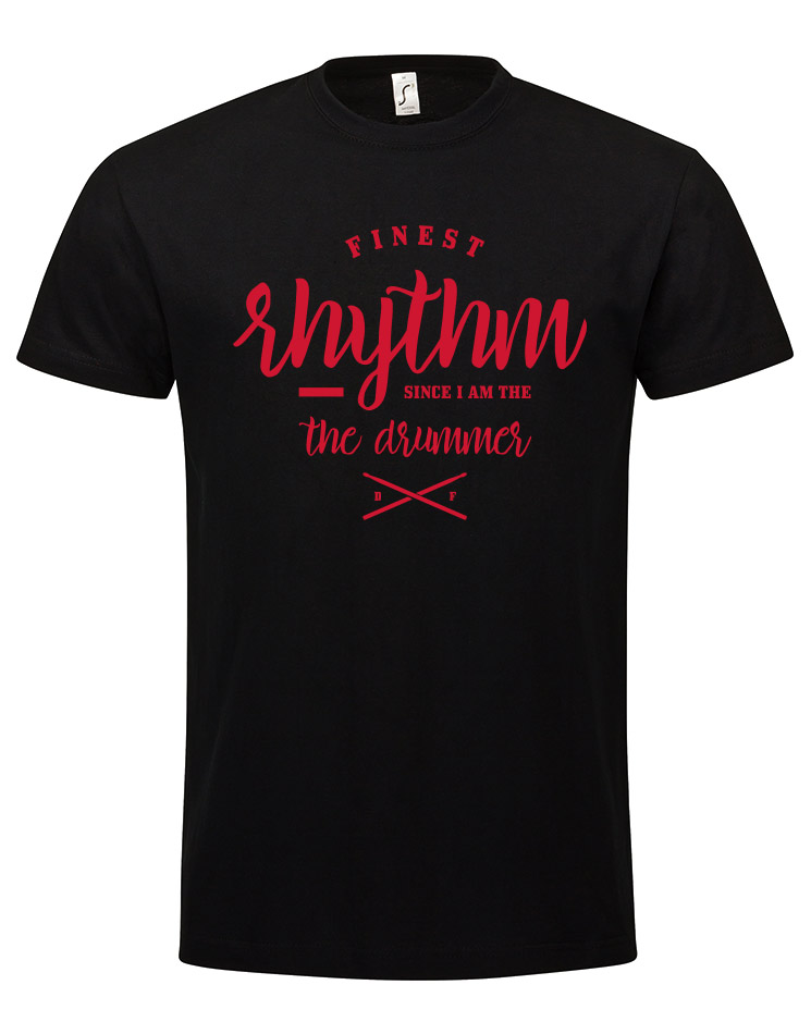 Finest Rhythm T-Shirt rot auf schwarz