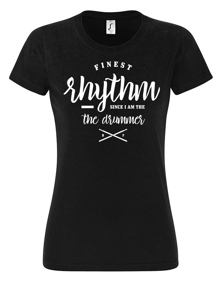 Finest Rhythm Girly T-Shirt wei auf schwarz