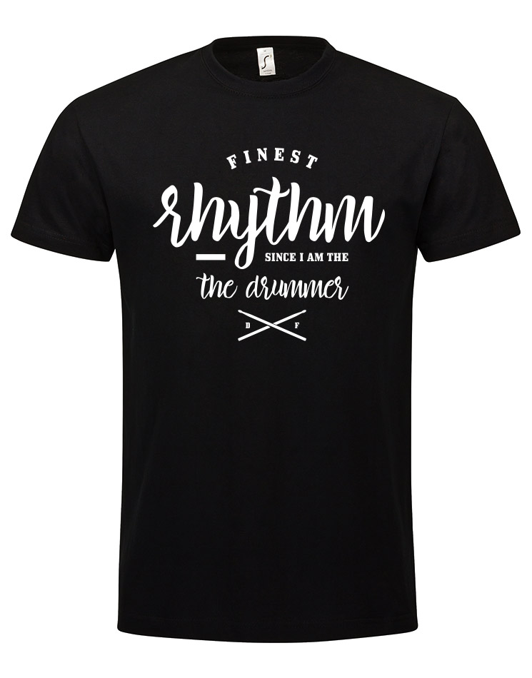 Finest Rhythm T-Shirt weiß auf schwarz