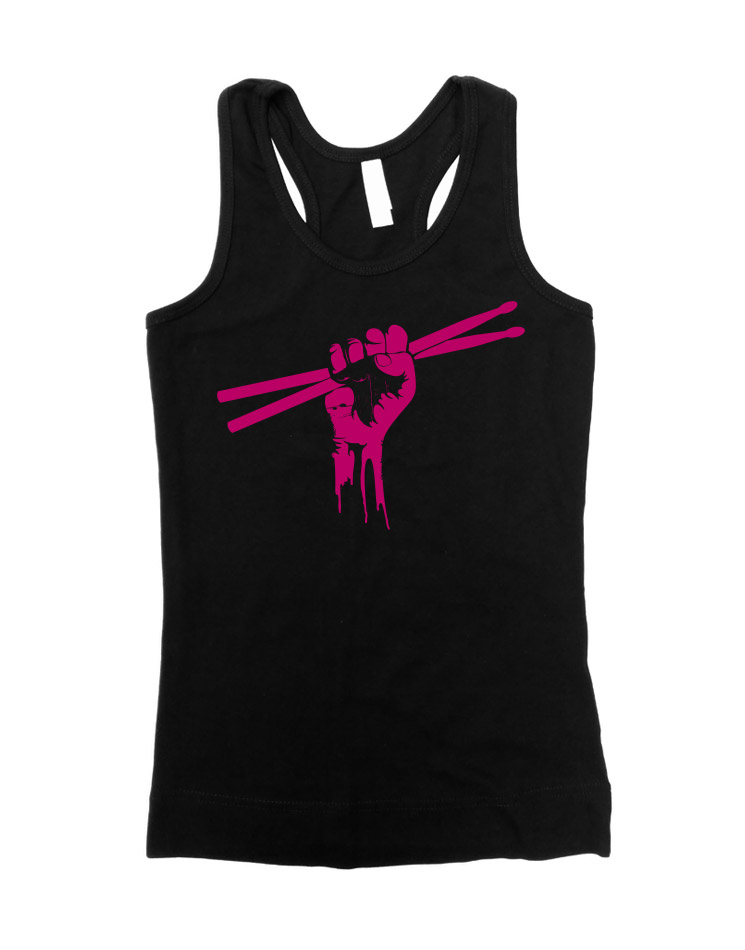 Fiststick Girly Tank Top pink auf schwarz