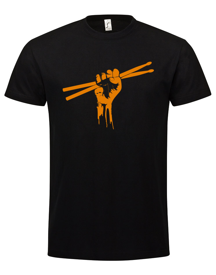 Fiststick T-Shirt orange auf schwarz