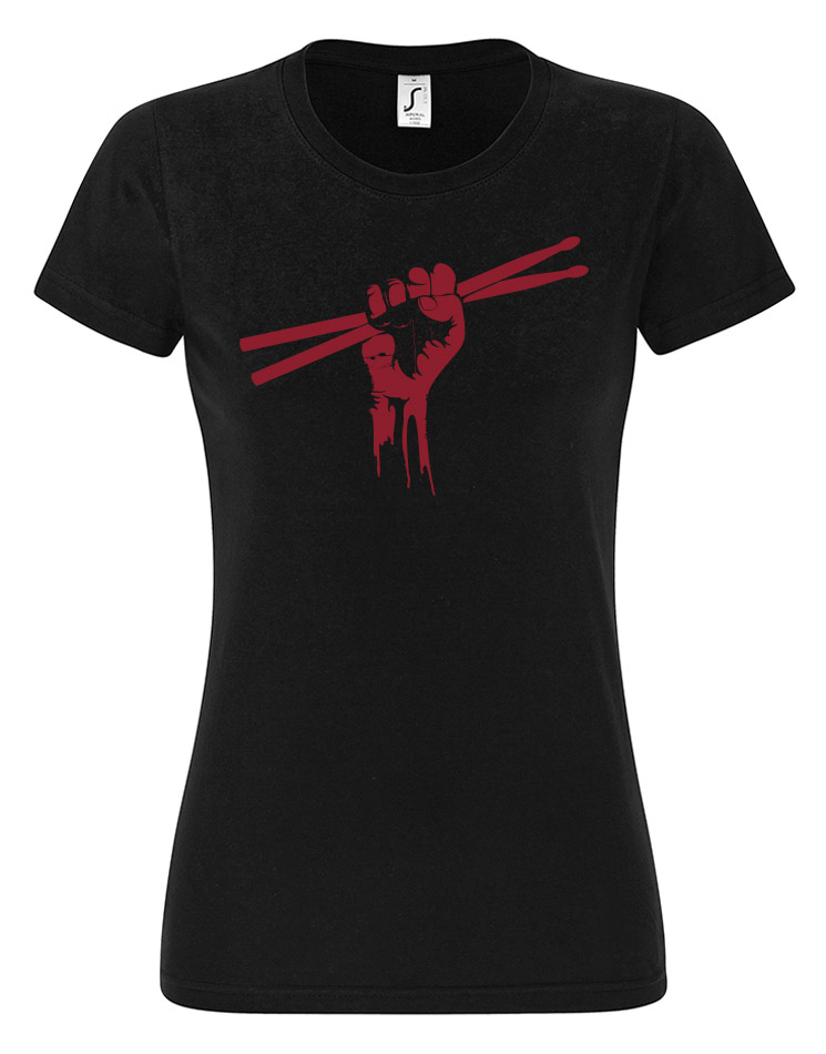 Fiststick Girly T-Shirt rot auf schwarz