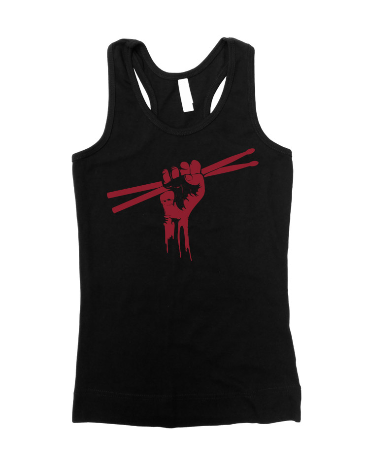 Fiststick Girly Tank Top rot auf schwarz