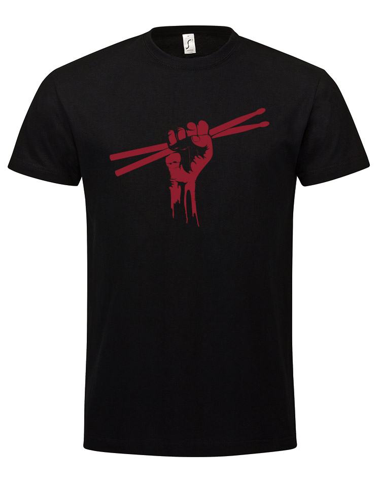 Fiststick T-Shirt rot auf schwarz