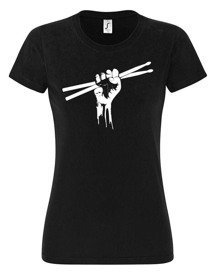 Fiststick Girly T-Shirt wei auf schwarz