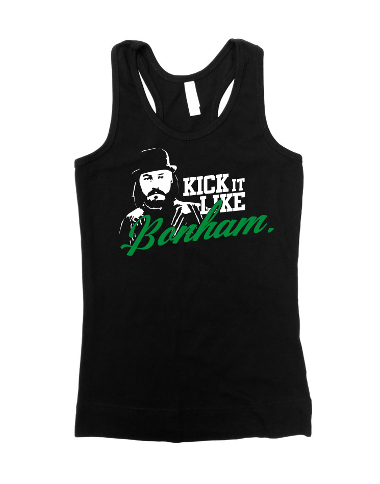 Kick it like Bonham Girly Tank Top wei/grn auf schwarz