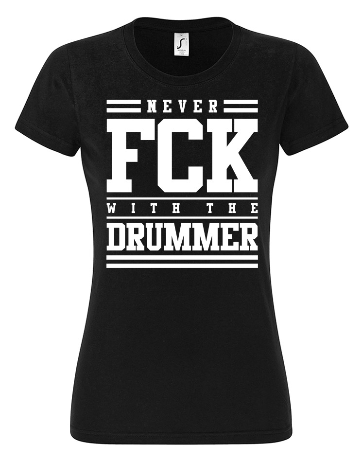 Never FCK Girly T-Shirt wei auf schwarz