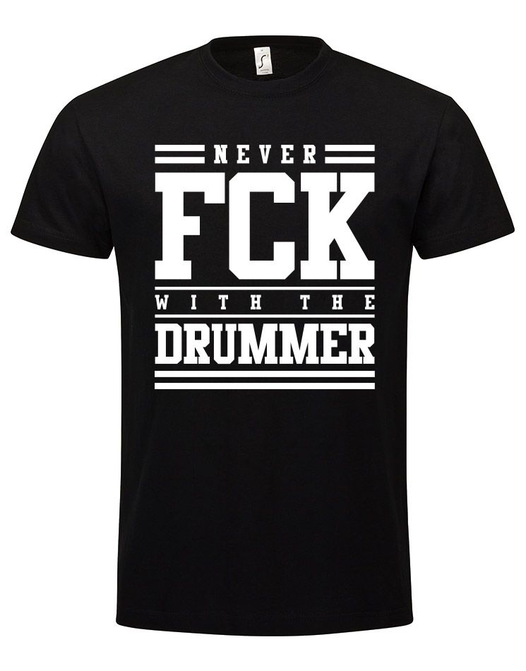 Never FCK T-Shirt wei auf schwarz