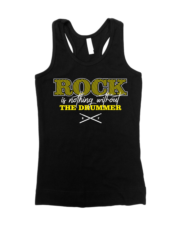 Rock is nothing Girly Tank Top wei/gelb auf schwarz