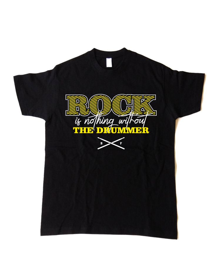 Rock is nothing Kinder T-Shirt weiß/gelb auf schwarz