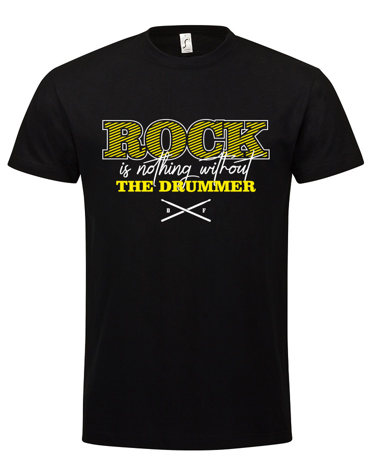 Rock is nothing T-Shirt weiß/gelb auf schwarz