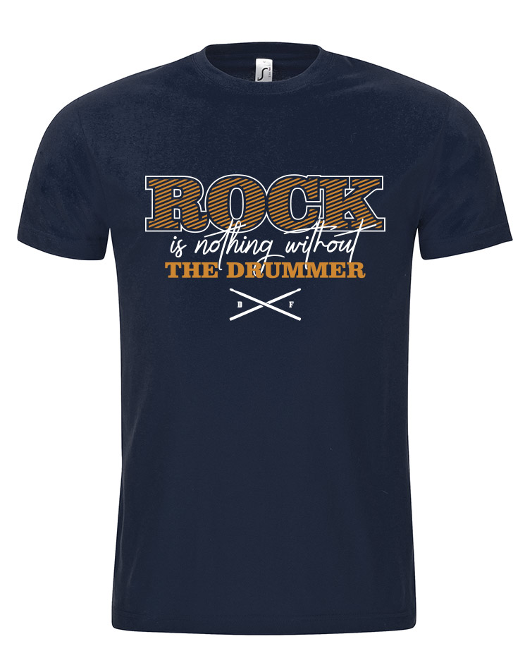 Rock is nothing Special Edition T-Shirt wei/orange auf navy