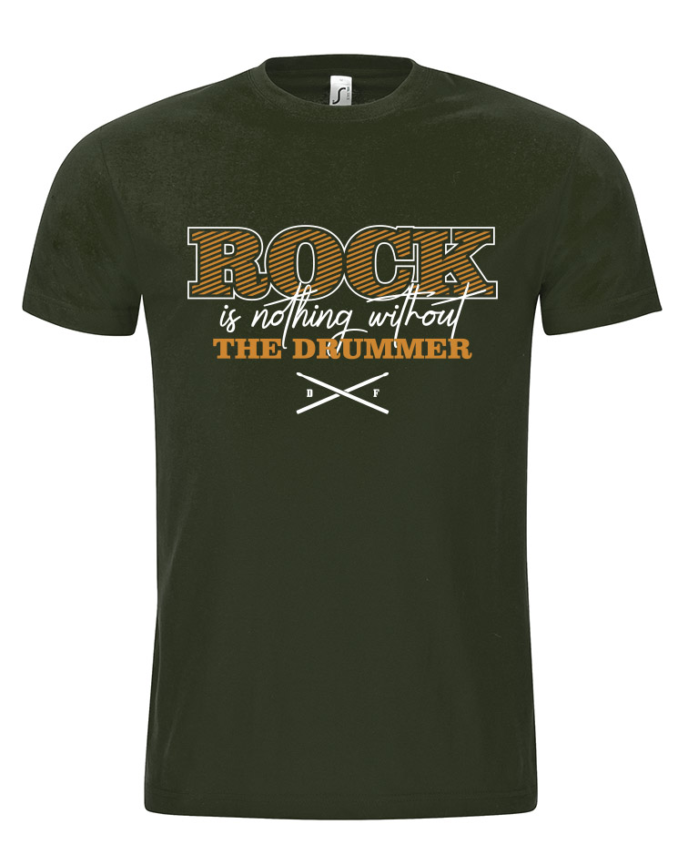 Rock is nothing Special Edition T-Shirt weiß/orange auf olive