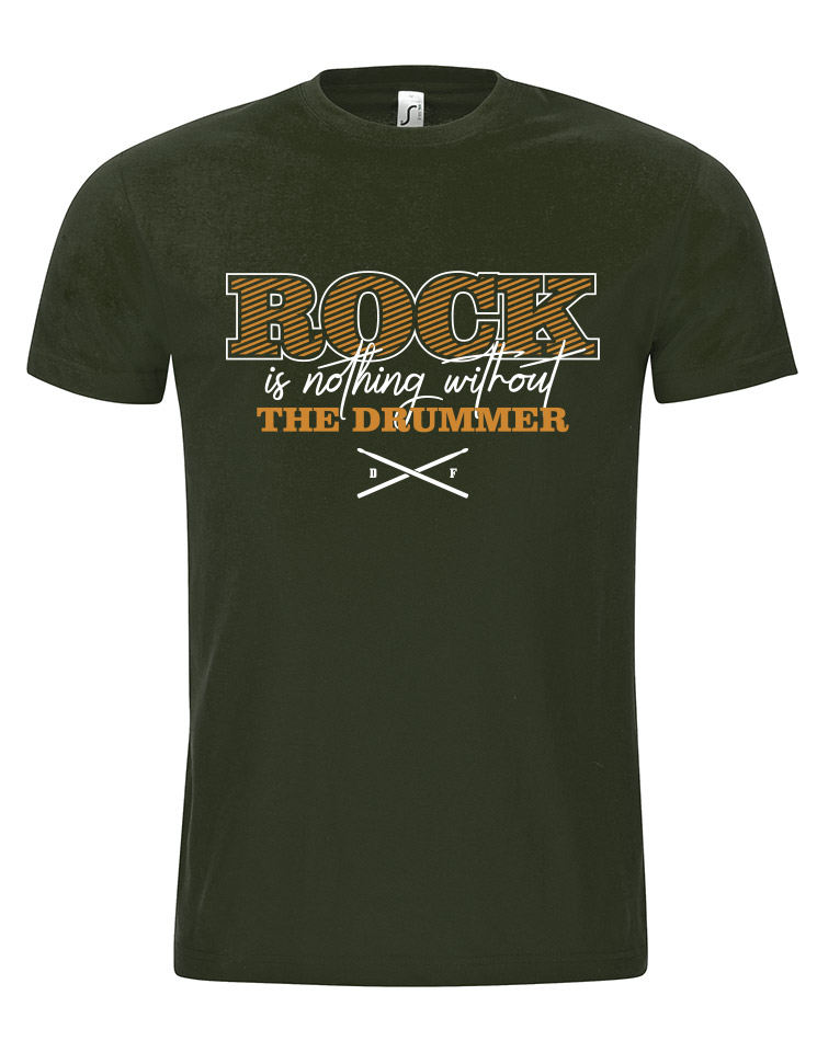 Rock is nothing Special Edition T-Shirt wei/orange auf olive