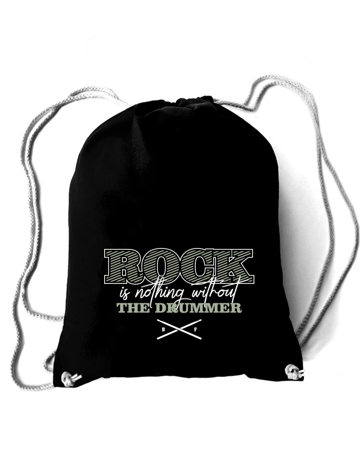 Rock is nothing Special Edition Baumwollrucksack wei/silber auf schwarz