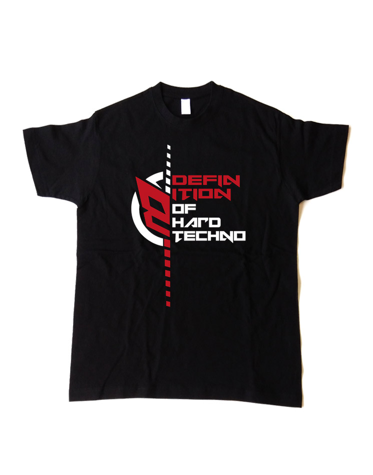 Definition of Hardtechno Kinder T-Shirt 2-farbig wei/rot auf schwarz