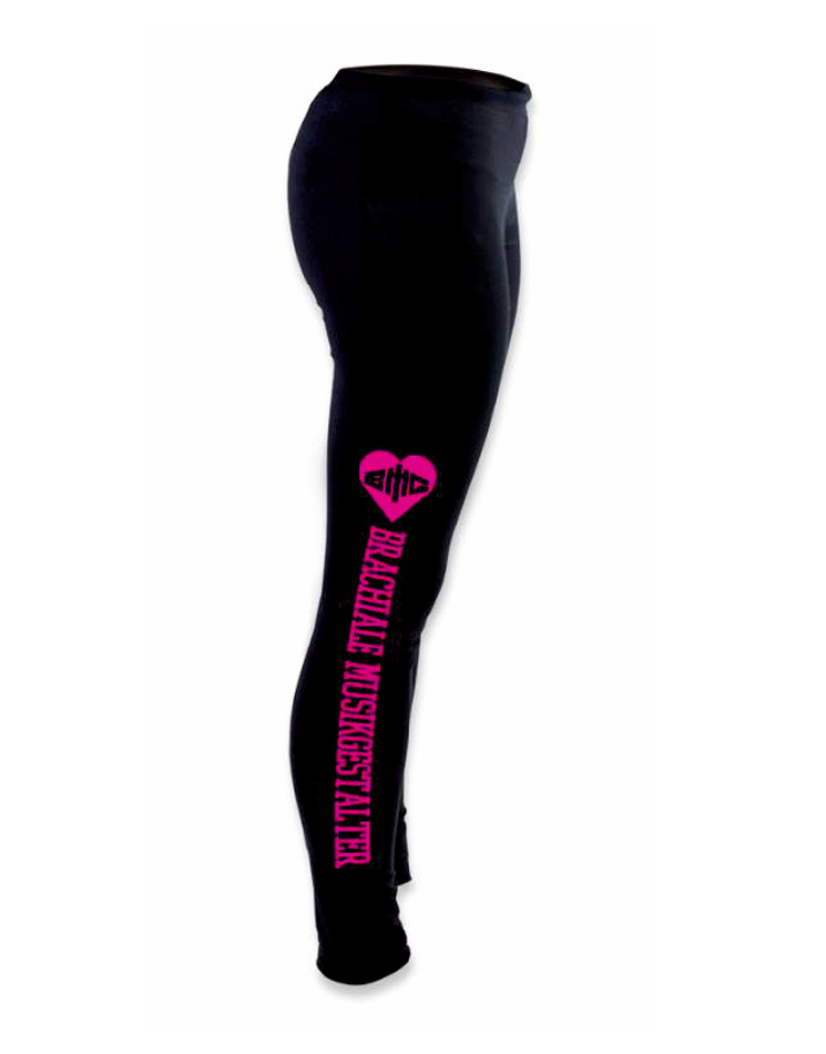 BMG Leggings mit Herz pink auf schwarz