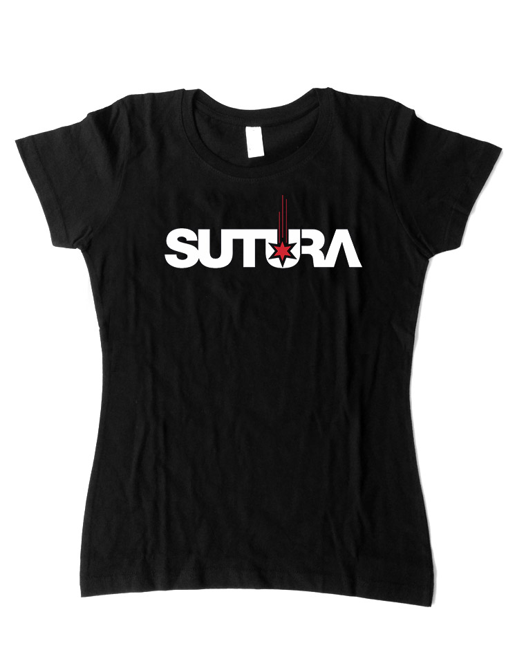 Sutura Girly T-Shirt wei/rot auf schwarz