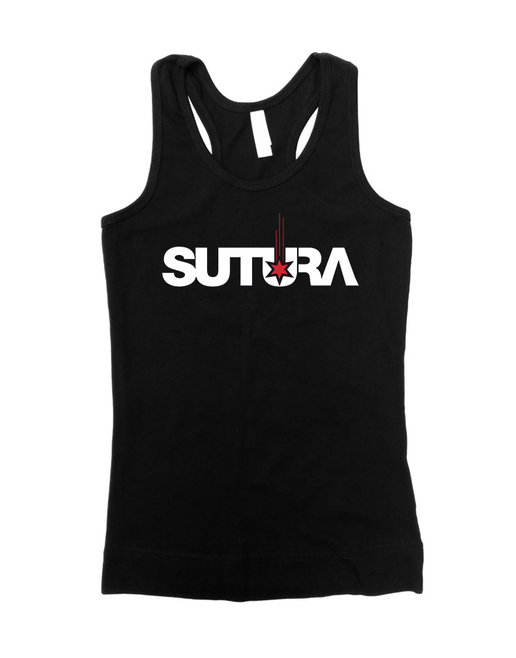 Sutura Girly Tank Top wei/rot auf schwarz