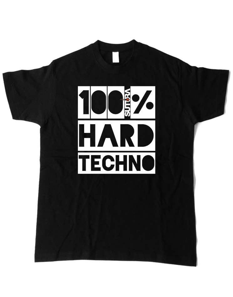Sutura T-Shirt 100 % Hard Techno schwarz