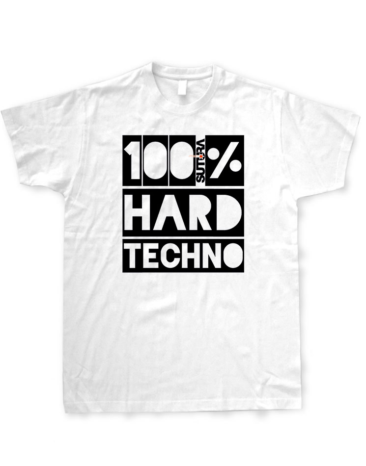 Sutura T-Shirt 100 % Hard Techno schwarz
