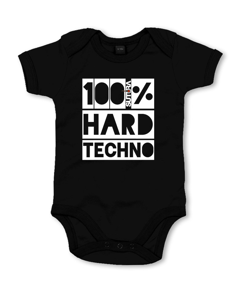 Sutura Babybody 100% Hard Techno wei/rot auf schwarz