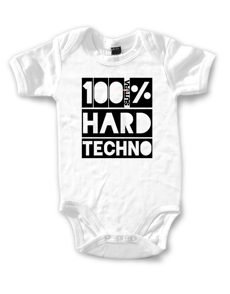 Sutura Babybody 100% Hard Techno schwarz/rot auf wei