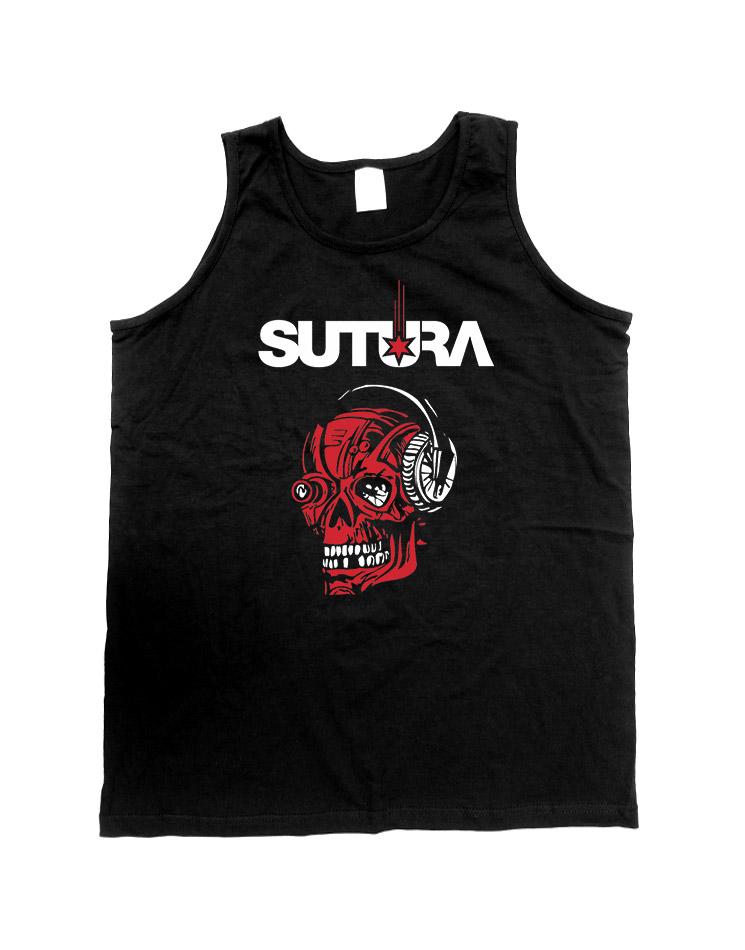 Sutura Tank Top Skull schwarz
