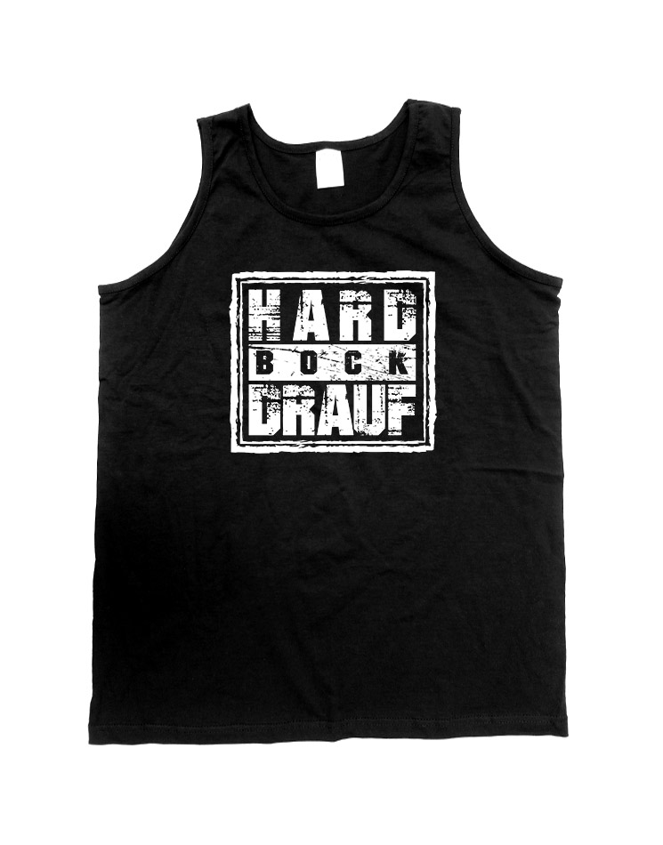 Hard bock drauf Tank Top wei auf schwarz