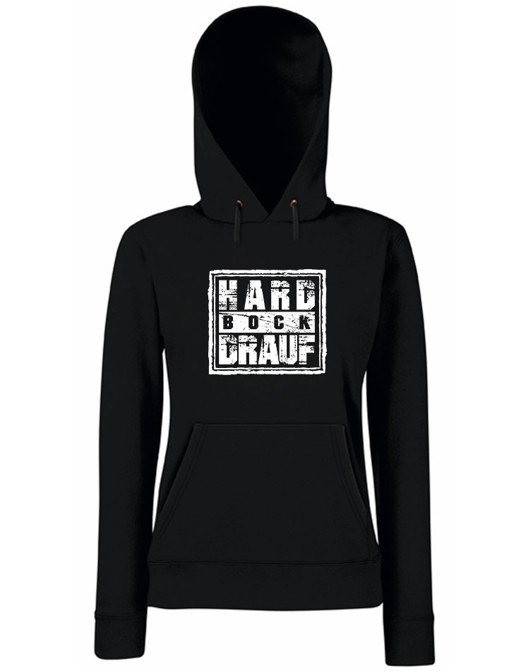 Hard bock drauf Girly Kappu wei auf schwarz