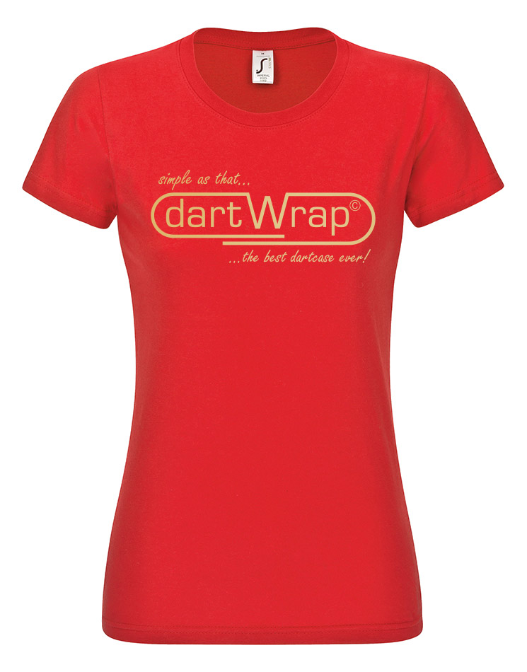 dartWrap Girly T-Shirt gold auf rot