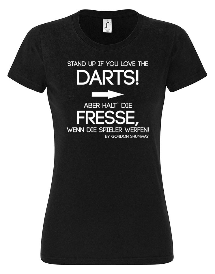 Halt die Fresse Girly T-Shirt wei auf schwarz