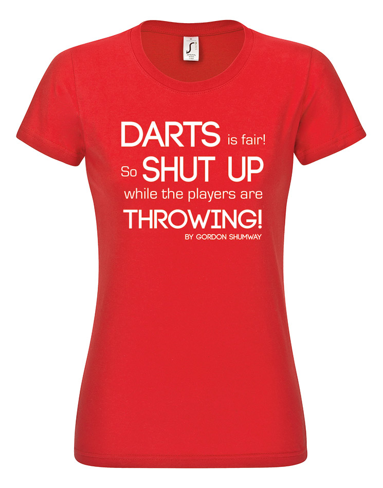 Shut up Girly T-Shirt wei auf rot