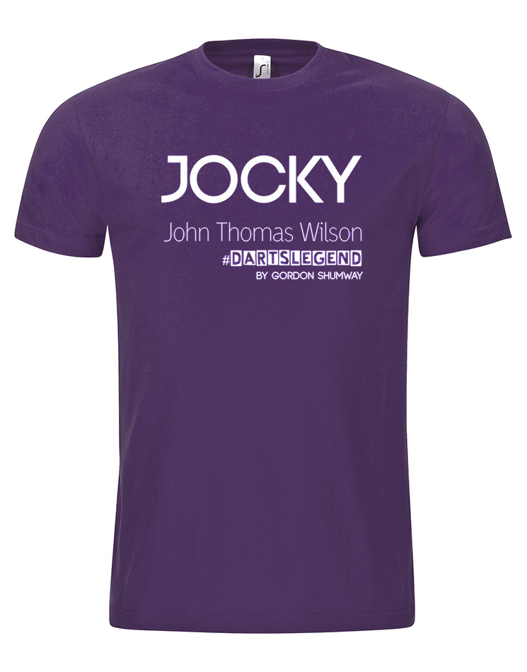 Jocky T-Shirt wei auf purple