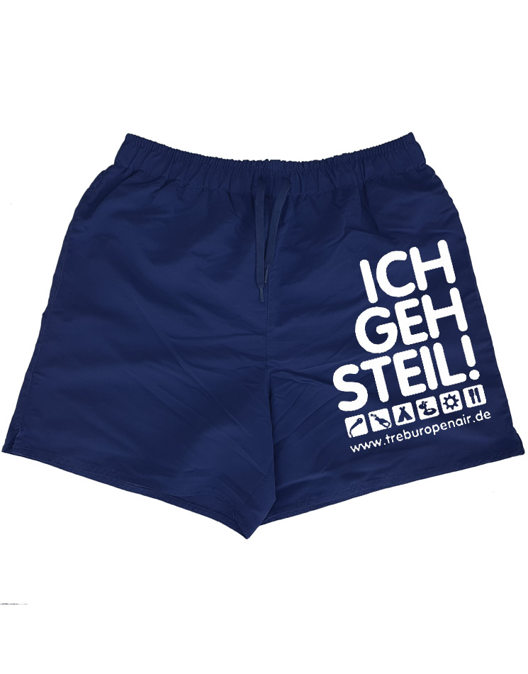 Ich geh steil Badehose blau