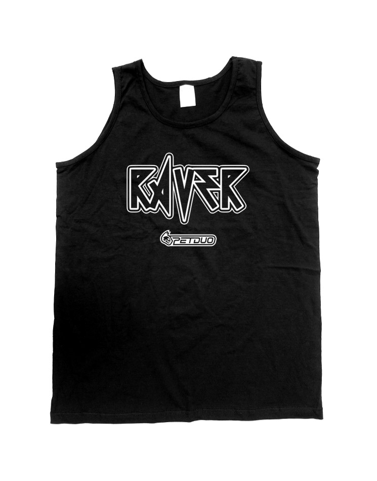 Raver Tank-Top wei auf schwarz