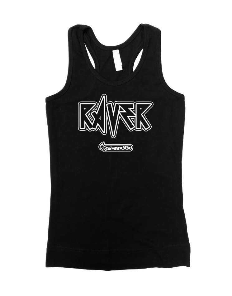 Raver Girly Tank-Top wei auf schwarz